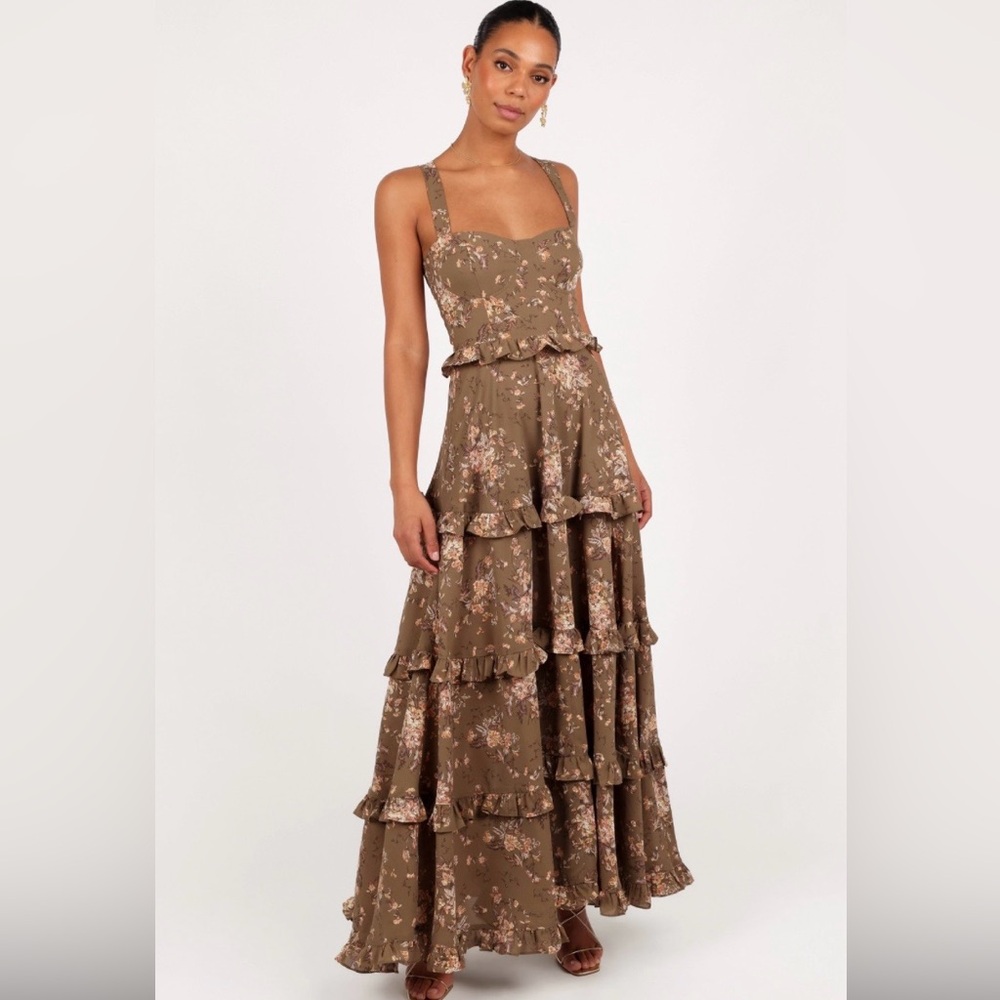 Petal & Pup Brown Floral Maxi Dress